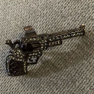 One Finger Rhinestone Gun Ring